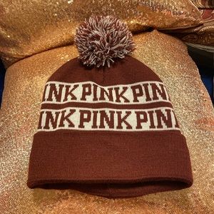 NWOT Victoria’s Secret PINK burgundy winter hat